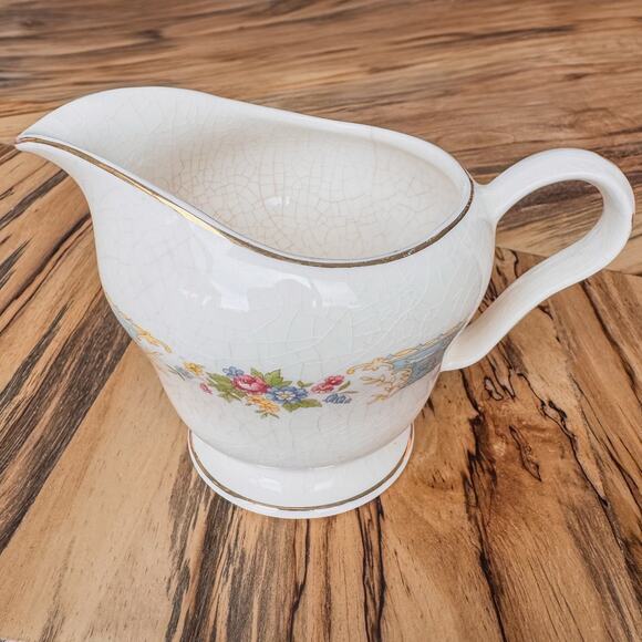 1930’s Edwin Knowles, Blue Dawn Collection, Semi-Vitreous, Creamer, 3.5”, 8oz - Picture 1 of 7